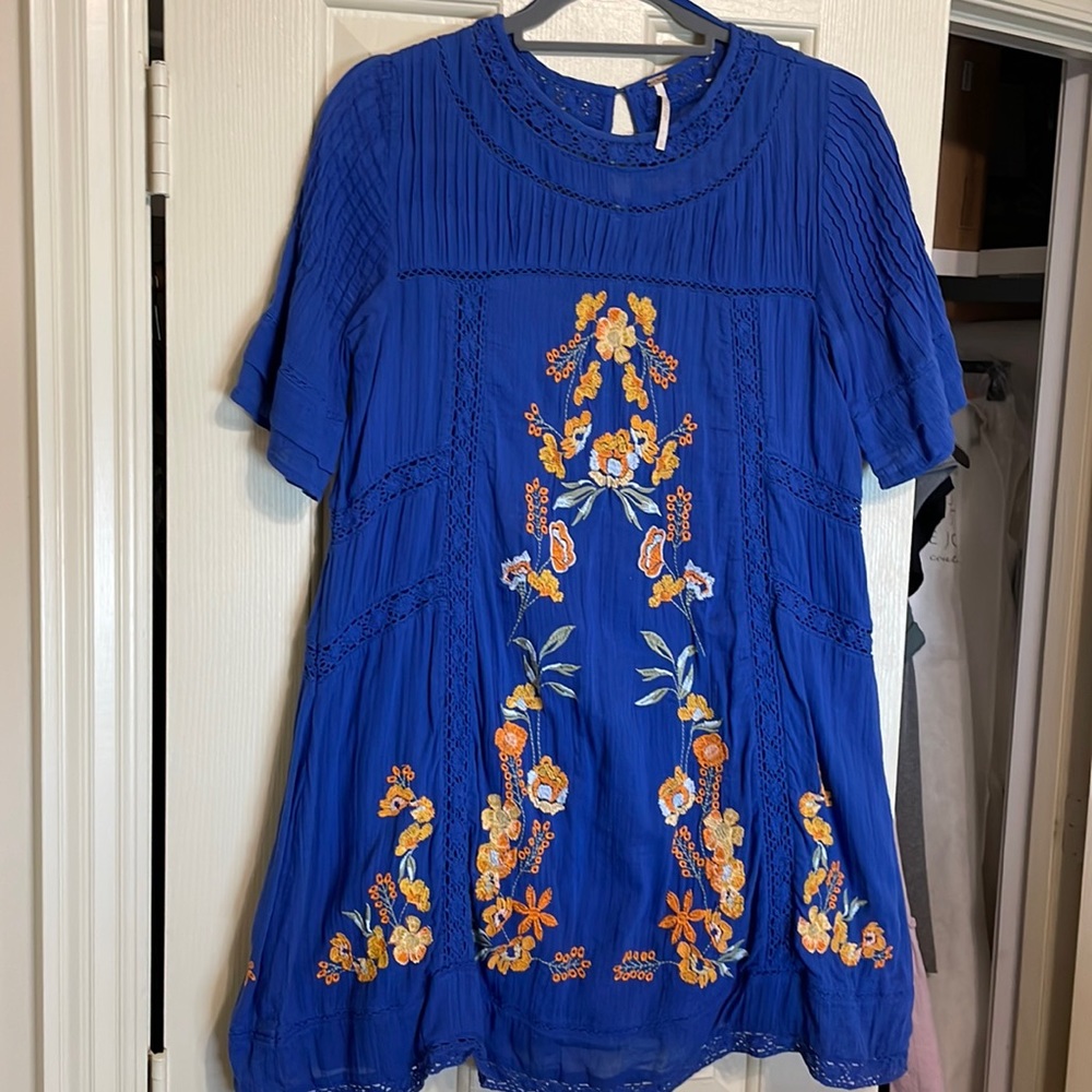 Free People Floral Embroidered Dress